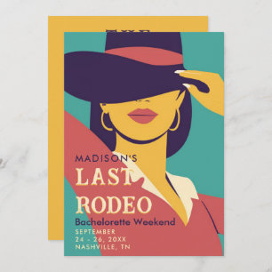 Last Rodeo Retro Poster 70s Bachelorette Weekend Invitation