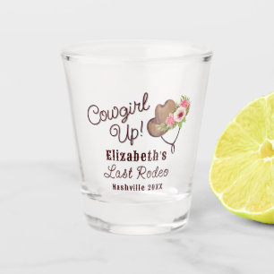 Last Rodeo Rustic Pink Cowgirl Up Bachelorette  Shot Glass