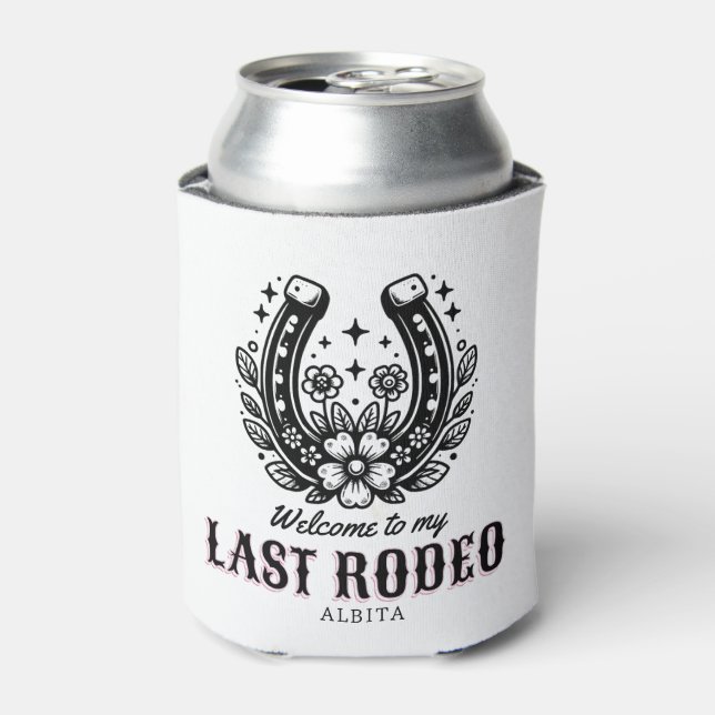 last rodeo western bachelorette party custom name can cooler (Can Front)