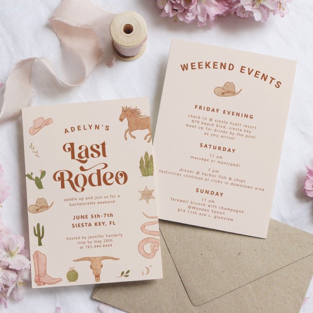 Last Rodeo Western Bachelorette Party Invitation (Creator Uploaded)