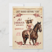 Last Rodeo Western Bachelorette Party Invitation