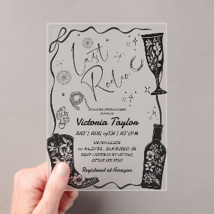 Last Rodeo Western Bridal Shower  Acrylic Invitations