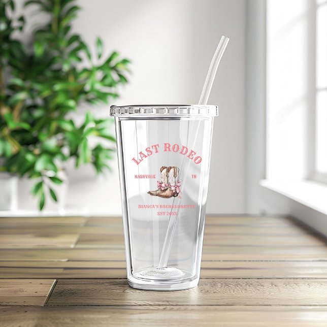 Last Rodeo Western Coquette boots Bachelorette  Acrylic Tumbler (Creator Uploaded)