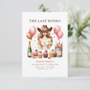 Last Rodeo Western Cowgirl Bachelorette Invitation
