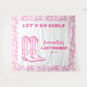 Last Rodeo Western Cowgirl Bachelorette Party Tapestry