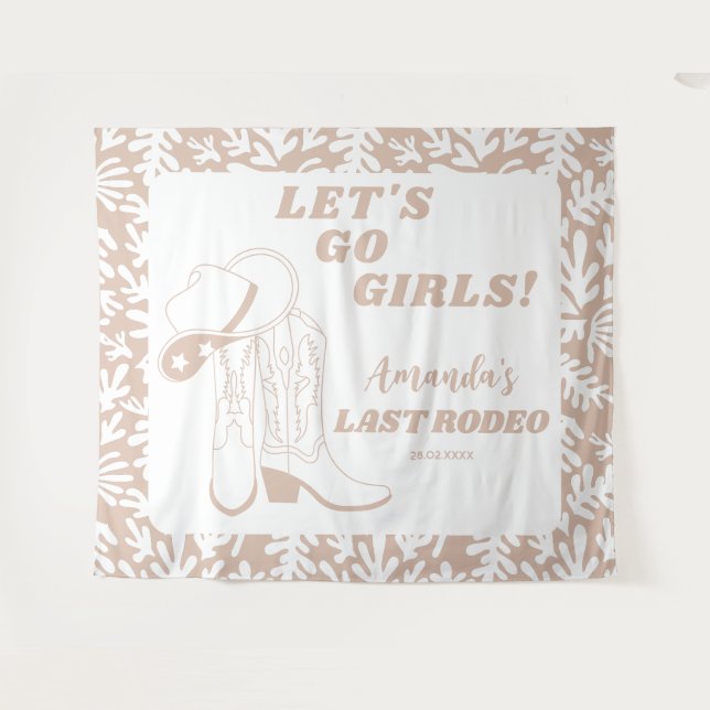 Last Rodeo Western Cowgirl Bachelorette Party Tapestry (Front (Horizontal))
