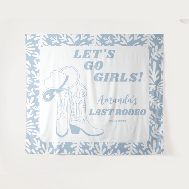 Last Rodeo Western Cowgirl Bachelorette Party Tapestry (Front (Horizontal))