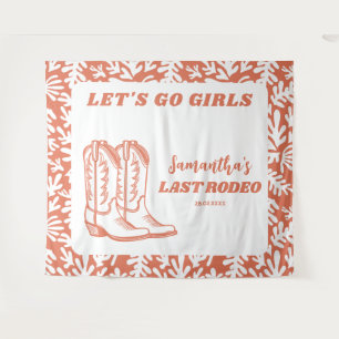 Last Rodeo Western Cowgirl Bachelorette Party Tapestry