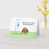 Last Round of Chemo Congratulations Card with Dog (Yellow Flower)