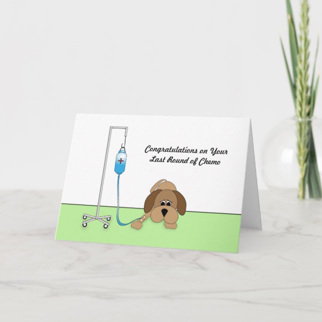 Last Round of Chemo Congratulations Card with Dog (Front)