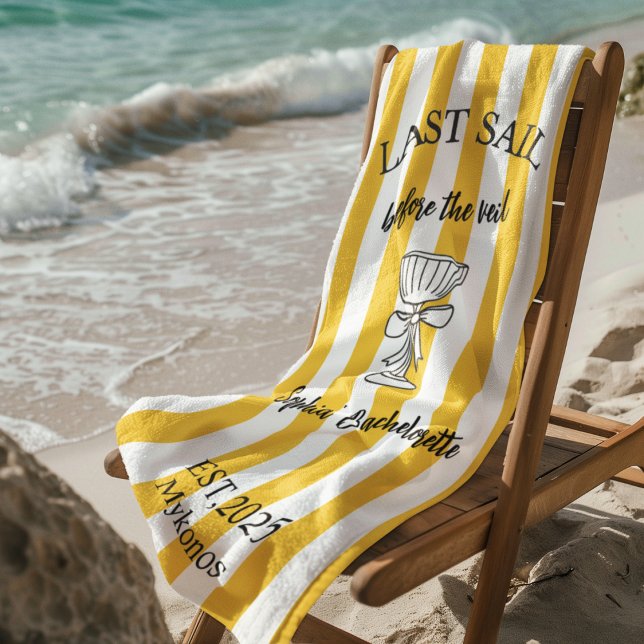 Last Sail Before the Veil Bachelorette Beach Towel (Creator Uploaded)