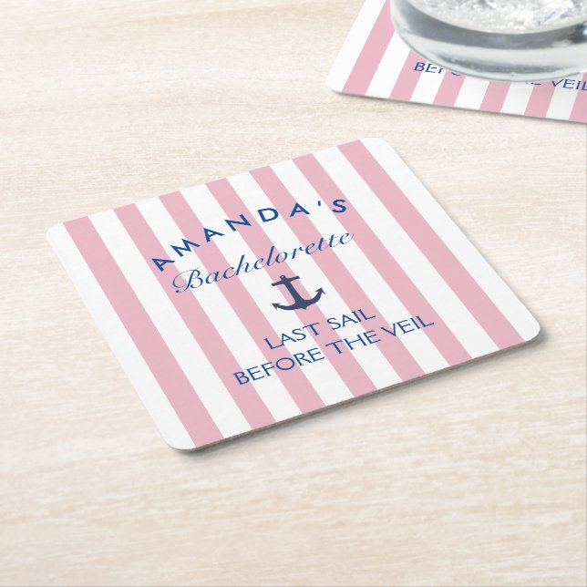 Last Sail Before The Veil Bachelorette Coaster (Angled)