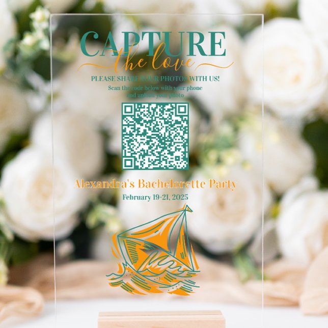 Last Sail Before the Veil Bachelorette Party  Acrylic Sign (Creator Uploaded)