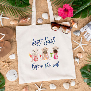 Last Sail Before The Veil Bachelorette Party Blue  Tote Bag