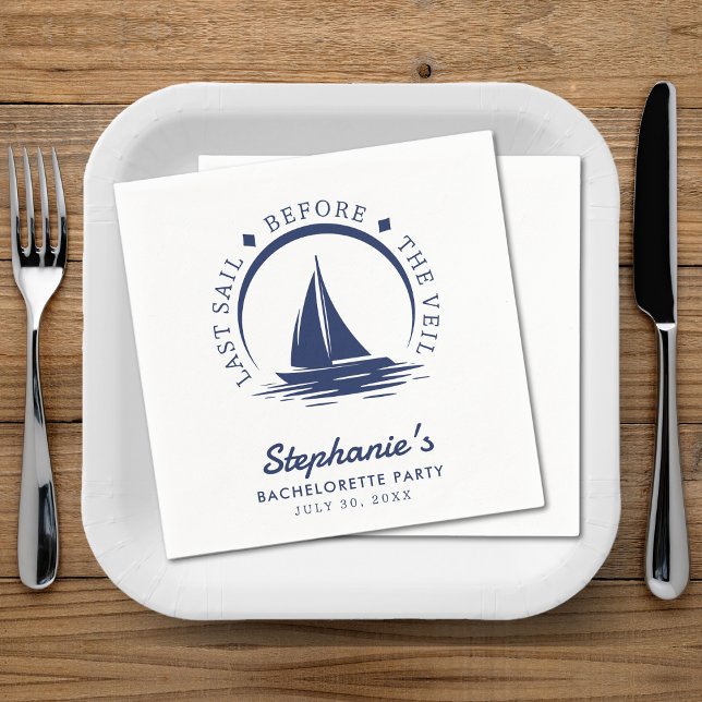 Last Sail Before the Veil Bachelorette Party Napkin (Last Sail Before the Veil Bachelorette Party Napkins
)