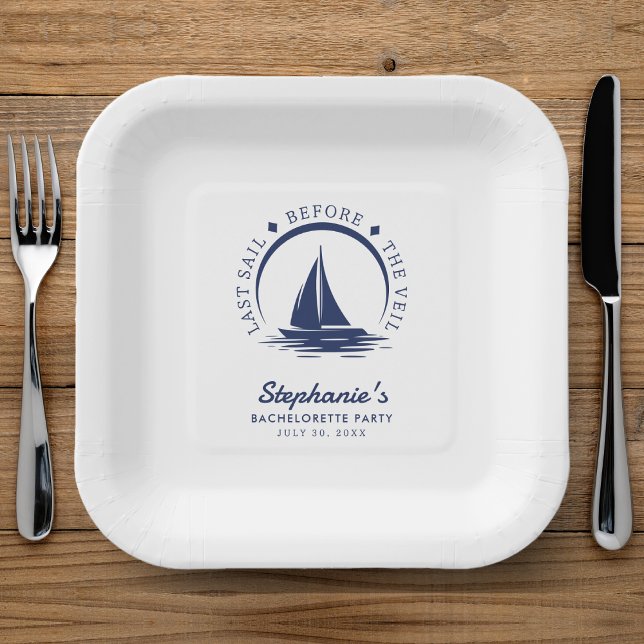 Last Sail Before the Veil Bachelorette Party Paper Plate (Last Sail Before the Veil Bachelorette Party Paper Plates
)