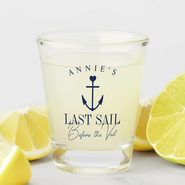 Last Sail Before the Veil Bachelorette Party Shot Glass (Creator Uploaded)