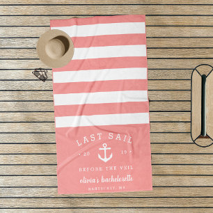 Last Sail Before the Veil Bachelorette Weekend Beach Towel