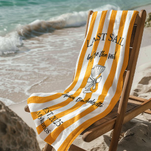 Last Sail Before The Veil Citrus Yellow Nautical Beach Towel
