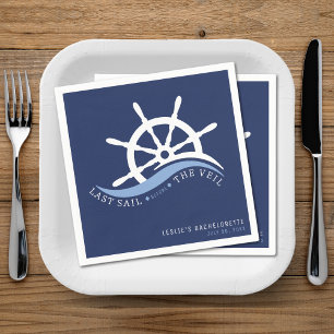 Last Sail Before the Veil Helm Bachelorette Party Napkin