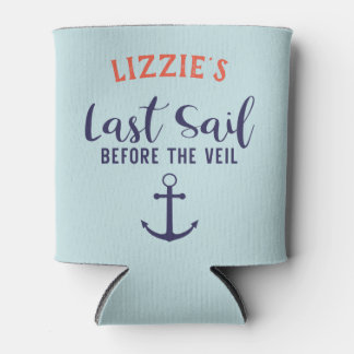 Last Sail Before the Veil Nautical Bachelorette Can Cooler