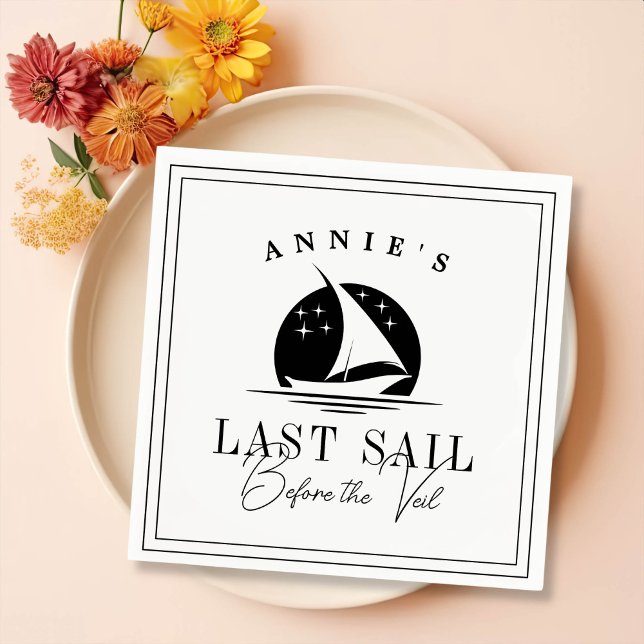 Last Sail Before the Veil Nautical Bachelorette Napkin (Creator Uploaded)