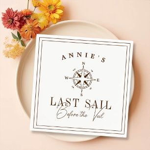 Last Sail Before the Veil Nautical Bachelorette Napkin