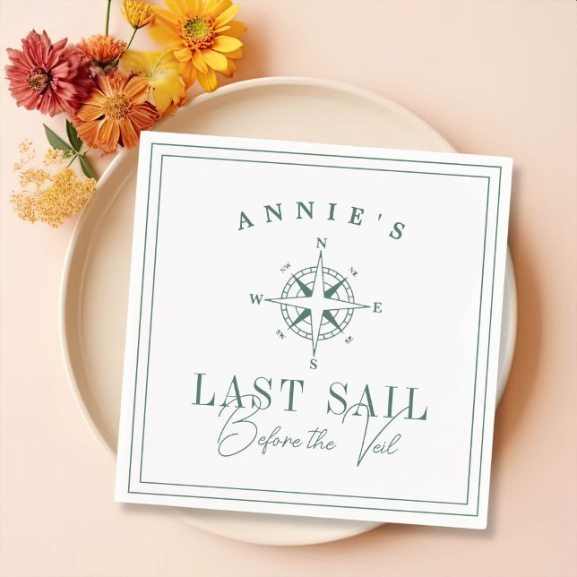 Last Sail Before the Veil Nautical Bachelorette Napkin (Creator Uploaded)