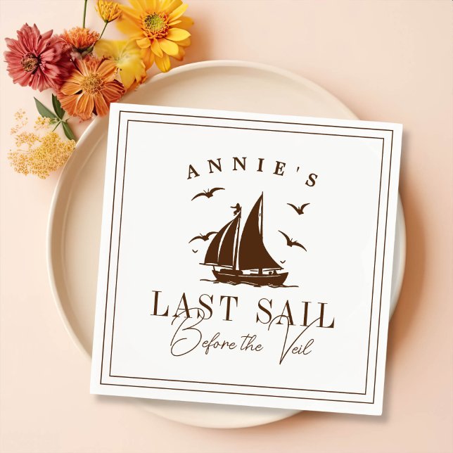 Last Sail Before the Veil Nautical Bachelorette Napkin (Creator Uploaded)
