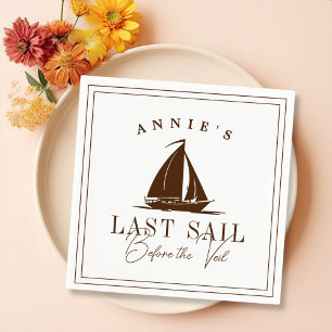 Last Sail Before the Veil Nautical Bachelorette Napkin