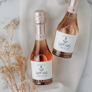 Last Sail Before the Veil Nautical Bachelorette Sparkling Wine Label