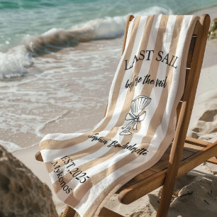 Last Sail Before The Veil   Personalized Neutral  Beach Towel