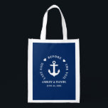 Last Sail Before The Veil Wedding Favor Bag<br><div class="desc">Last Sail Before The Veil Nautical Anchor Hearts Navy Blue Wedding Favor Bag,  Gift Bag</div>
