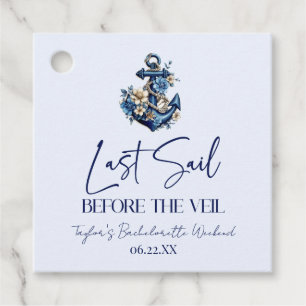 Last Sail Before Veil Bachelorette Weekend Party Favour Tags