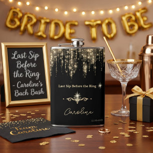 Last Sip Before the Ring Personalised Bride to Be Hip Flask