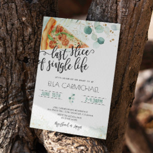 Last Slice of Single Life Bridal Shower Invitation