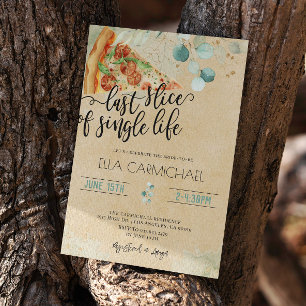 Last Slice of Single Life Bridal Shower Invitation
