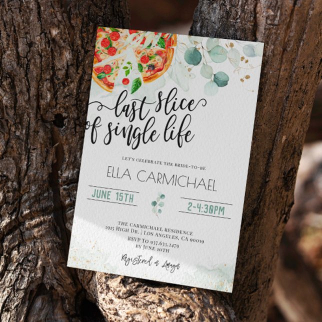 Last Slice of Single Life Bridal Shower  Invitation (Creator Uploaded)