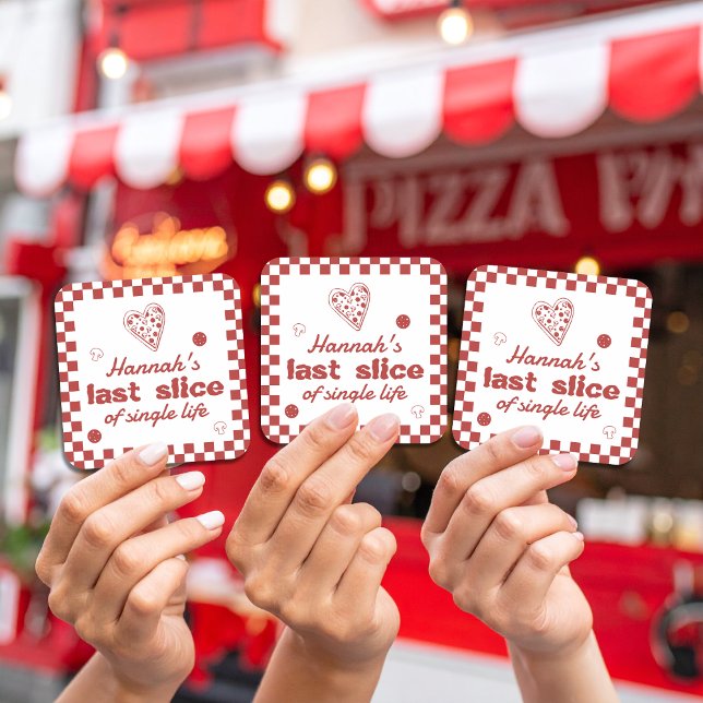 Last Slice Pizza Bachelorette Weekend Party Favour Square Sticker (Creator Uploaded)