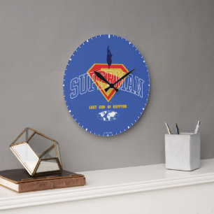 Last Son of Krypton Emblem Large Clock