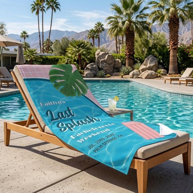 Last Splash Bachelorette Weekend Pool Party Beach Towel (Creator Uploaded)