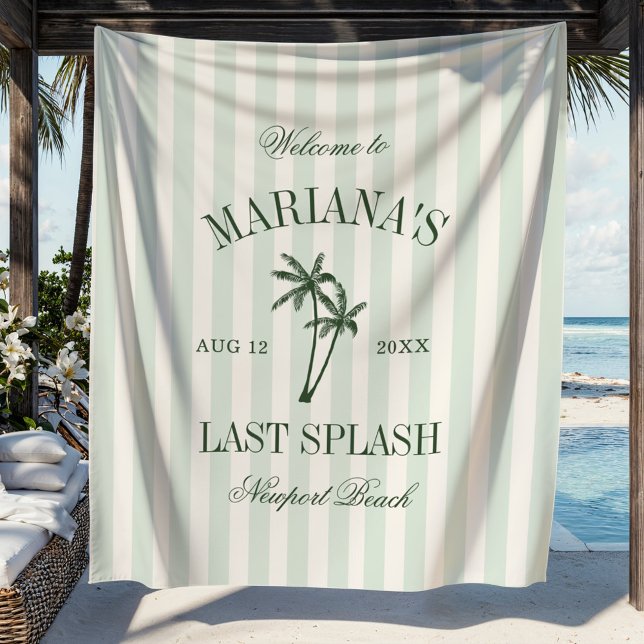 Last Splash Beach Palms Bachelorette Tapestry (Creator Uploaded)