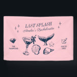 Last Splash Mermaid Pink Beach Bachelorette Party Banner<br><div class="desc">Make a splash at your upcoming bachelorette party with this stunning beach bachelorette party design. Whether you're celebrating a bach trip, a girls' vacation, or a best friends' engagement, this custom beach bachelorette party design is the perfect addition to your unforgettable getaway. Add a personal touch to your bachelorette party...</div>