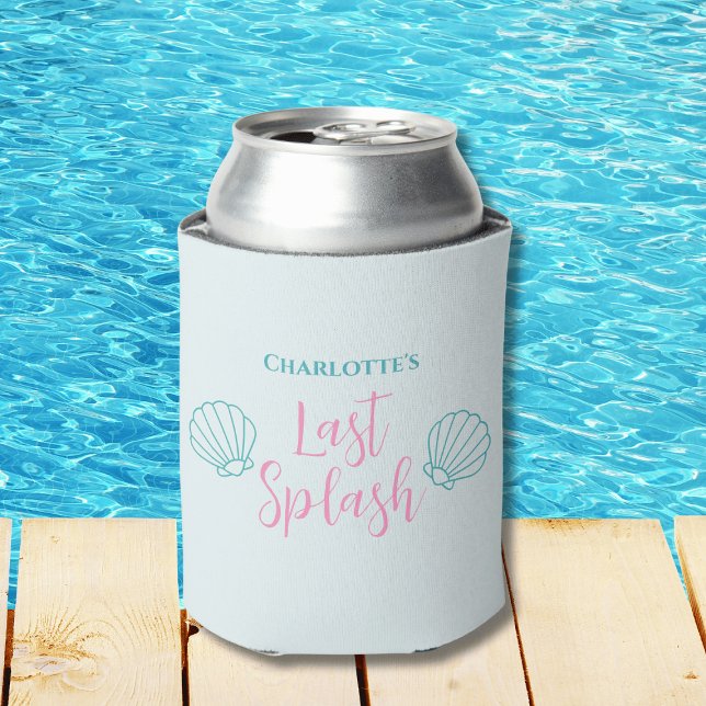 Last Splash Mermaid Shell Beach Bachelorette Party Can Cooler (last splash pool bachelorette party can cooler shell mermaid)