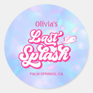 Last Splash Pool Bachelorette Classic Round Sticker