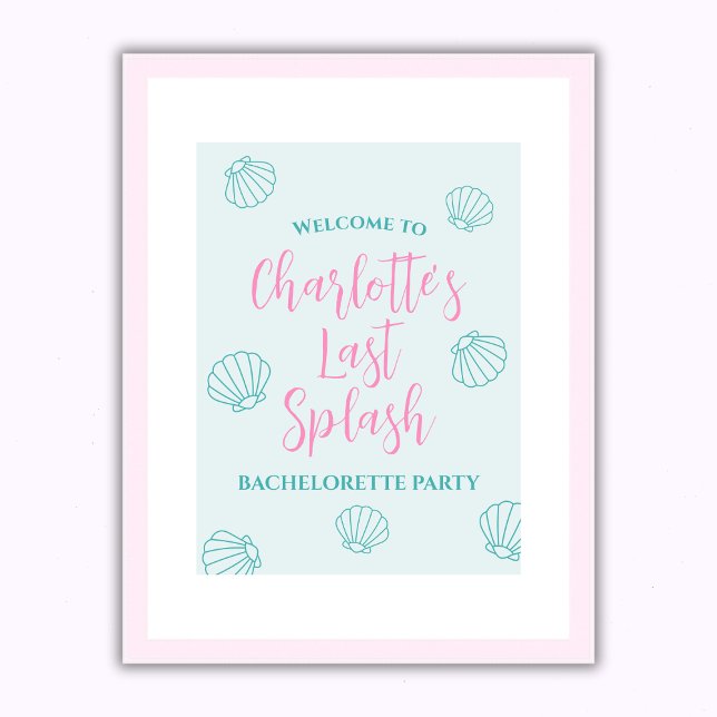 Last Splash Seashell Beach Bachelorette Welcome Poster (Last Splash Seashell Beach Bachelorette Welcome Poster)