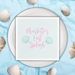 Last Splash Tropical Beach Shell Bachelorette Napkin