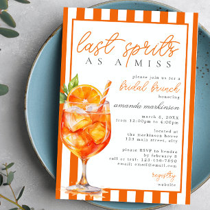 Last Spritz as a Miss Orange Aperol Bridal Brunch Invitation