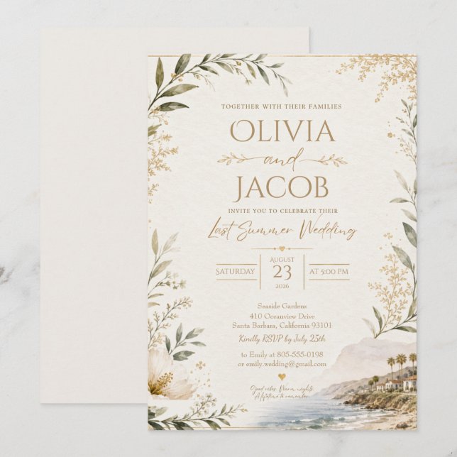 Last Summer Wedding Celebration Invitation (Front/Back)
