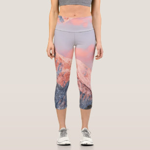 Last sun light on mountain Storžič, Slovenia Capri Leggings